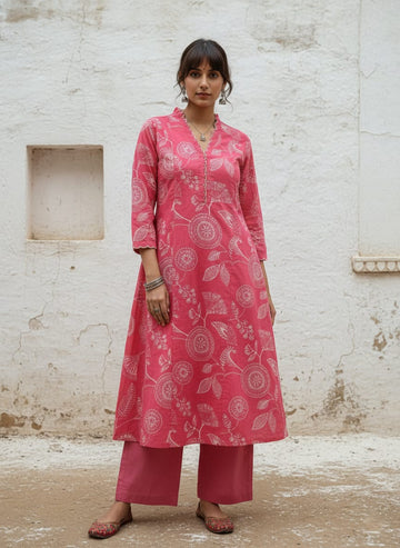 Cotton Aline Kurta Pant set