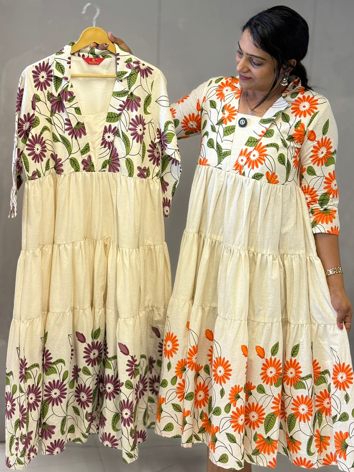 Cream Cotton Frocks