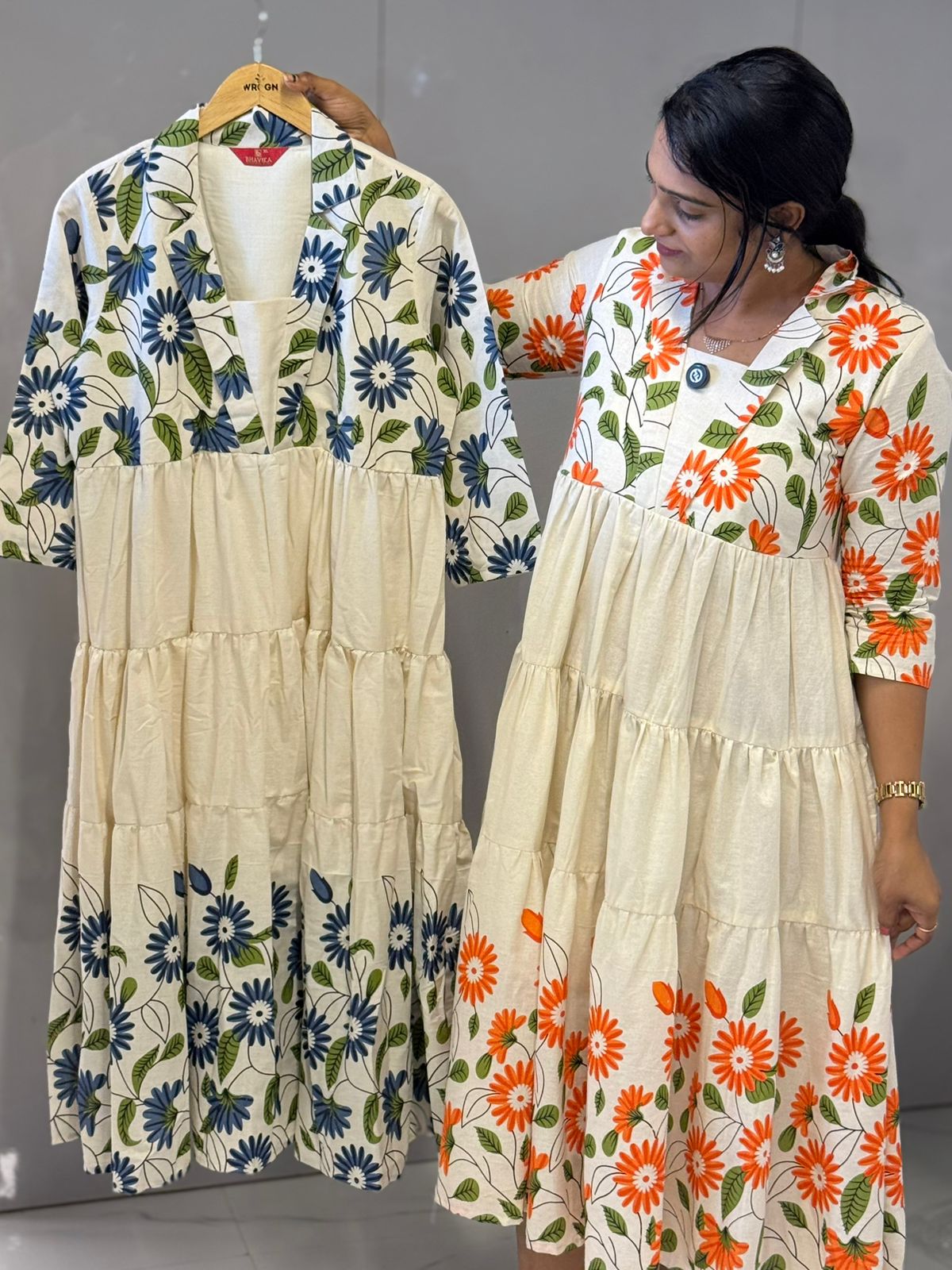 Cream Cotton Frocks